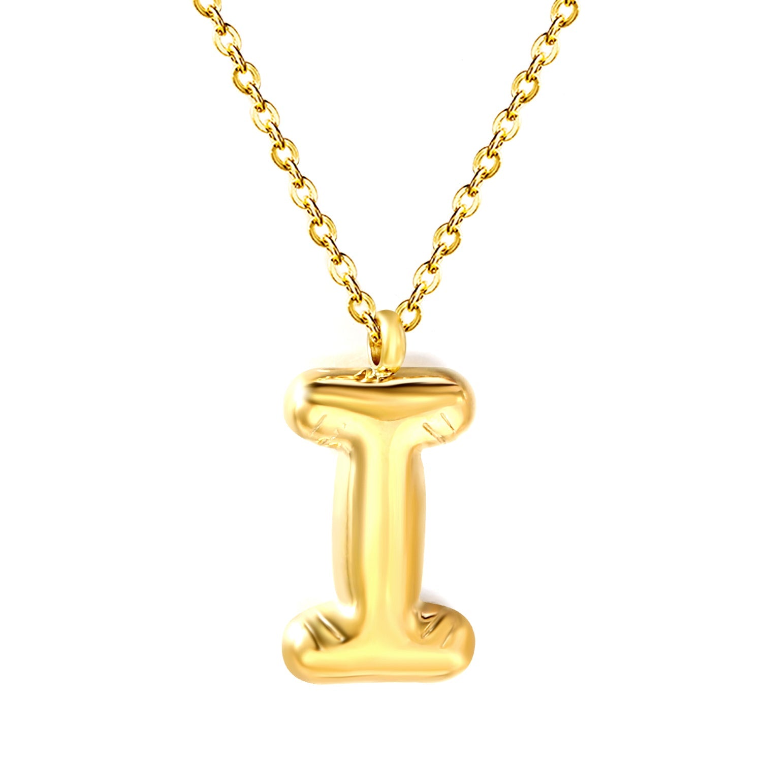 A~Z Bubble Letter Pendant Necklace 45+5cm asonjewelry